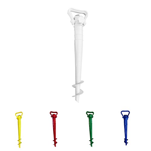 MagiDeal Bodenhülse Erdspieß Schirmständer Sonnenschirmständer Sonnenschirmhalter – Weiß - 4