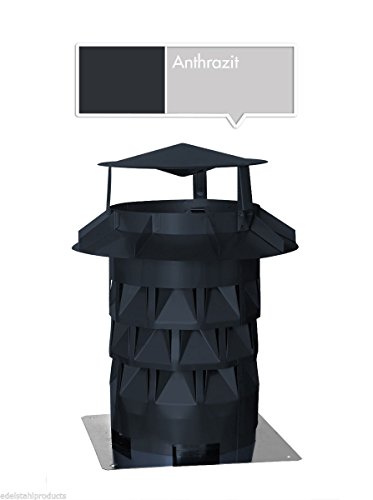 Ekon Schornsteinaufsatz Anthrazit mit Grundplatte + Silikon GRATIS (Ø 150) - 2
