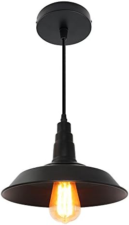 Ledhopp Ceiling Lamp Ceiling Light Semi Flush Mount Ceiling Lamp Ceiling Light Metal Pendant Light for Dining Room Bedroom Livingroom (Black, dia-10.2inch)