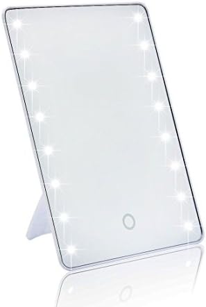 Fypo Lighted Vanity Makeup Mirror,Portable Touch Screen Beaut Cosmetic Tool Set Desktop Adjustable Brightness - Countertop Shaving Mirror for Night Use Hotel, Bathroom, Bedroom, Dressing, Travel, Camping 27*18*3cm