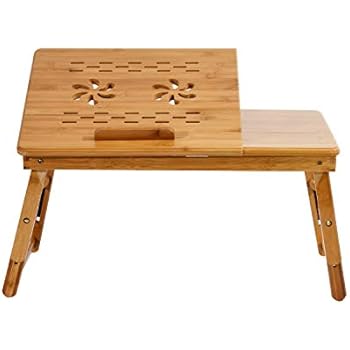 sogesfurniture Bambus Klappbar Laptoptisch mit Schublade