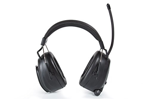 SKS 1180 Digital mit Radio FM/AM Kapselgehörschutz, Kopfhörer + MP3 Anschluss, schwarz / schwarz, + Batterien und Audiokabel für MP3 - 2