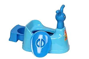 Organic Markets Toilet Trainer Baby Potty Seat Car Style Potty Toilet Trainer Seat/Chair with Removable Tray and Closing Lid and High Back Support for Toddler Boys Girls (Blue, Scooter Potty Set)