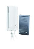 Terminal: teléfono con caja blanca y con un botón que abre la puerta.