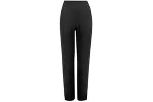 MyShoeStore Ladies Womens Straight Leg Trousers Finely Soft Ribbed Stretch Pull On Pants Casual Full Elasticated Waist Bottoms Sizes UK 8- UK 26