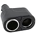 Price comparison product image Two-Way(2 in 1) 12V DC Car Charger Cigarette Lighter Double Power Adapter Socket Splitter, Black / DUAL SPLITTER / UNIVERSAL for suitable for cell phone, GPS, iPod, and PDA
