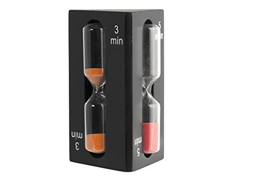 Home Sanduhr 1 – 3-5 Minuten, Holz, Schwarz, 5 x 5 x 9 cm