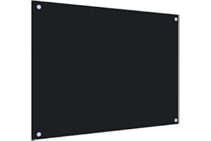 AUVYI Küchenrückwand aus Hartglas 80x60 cm Schwarz Spritzschutz Glas Herd Spritzschutz Glas Spritzschutz Küche Glas Spritzschutz Hinter Herd Küchen Wandschutz Glasplatte Küche