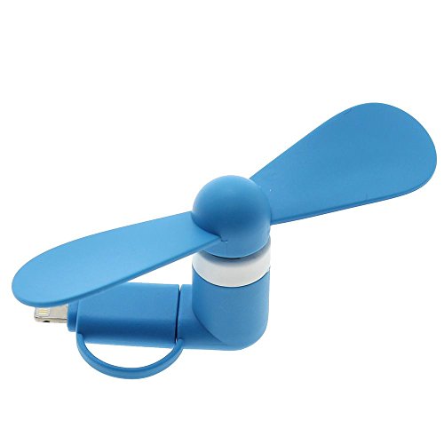 MMRM 2in1 Tragbare Mikro-USB-iPhone-Port Ventilator Kühlung für IOS Android Phone - Blau