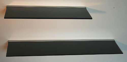 Set: 10 mm Glasregal 40×30 cm schwarz /Wandprofil LINO10 inkl. Befestigungsset - 4