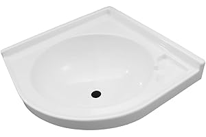PRO-STYLING DESIGN FOR PERFECTION pro-Styling Lavabo Angolare per Camper, Roulotte, Campeggio, Barca, 418 x 418 x 155 mm, Bianco ABS