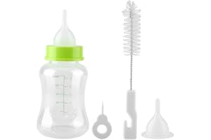 Smandy Aufzuchtflasche 150ml - Silikon Wasser Milch Flasche für Neugeborene, Welpen, Katzen & kleine Hunde - mit Nippel & Pinsel Set