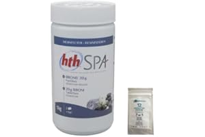 EASYPISCINE Brome désinfection régulière HTH Spa pastilles 20 g. - 1 kg + 12 Tests OFFERTS 7 en 1