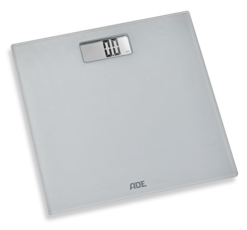 ADE Digitale Personenwaage BE 1606 Elsa. Elektronische Badezimmerwaage mit Wiegefläche in mattierter „Frozen Glas“-Optik. Zur genauen Gewichtsbestimmung bis 180 kg. Inklusive Batterie. Grau - 2
