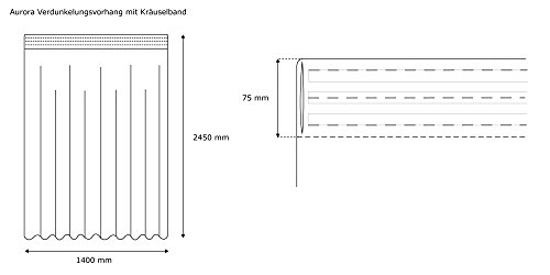 VICTORIA M Aurora Verdunkelungsvorhang blickdicht, Thermovorhang mit Kräuselband 140 x 245cm, aubergine, 2er Pack - 7