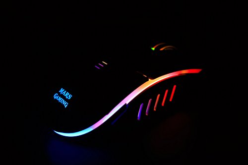 Mars Gaming MM116 - Rat  n Gaming para PC  3200 dpi  Sensor   ptico Profesional  iluminaci  n 7 Colores RGB Flow  6 Botones Gaming  ambidiestro  ergon  mico  Conector USB   Color Negro