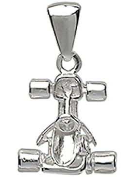 Helios Kart Bijoux Anhänger + Kette 50cm–massiv 925Silber ° ° ° rhodiniert–3g–NEU