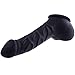 Produktbild TOYLIE Latex Penishülle Franz Schaft: 14cm schwarz - stark geäderter Penis-Sleeve mit Hodensack und ausgeprägter Eichel