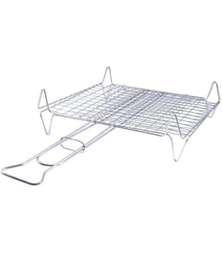 Griglia Barbecue Marvin 35x40cm - Acciaio Cromato - Doppia Con Manici E Piedini - Foto 4