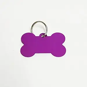 PnM Bone, Heart & Round Shaped Dog ID Tag Dog Pendant Puppy Tag Puppy Pendant Kitten Tag Kitten Pendant - Bone (Magenta)