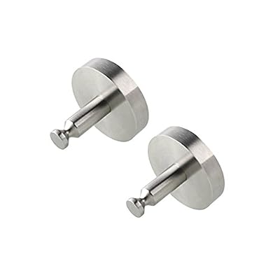 Amzdeal Crochets en aicer inoxydable (Lot de 2), Crochets Muraux Brillants pour Maison et Salle de Bain (Rond)