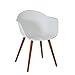 Produktbild greemotion 129431 Gartenstuhl Derby aus Kunststoff Stuhl mit Holzbeinen für Garten, Balkon & Terrasse-Gartensessel mit Armlehne-Lounge Sessel modern, Weiß, 5,2 x 6 x 8 cm