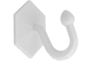 Merriway BH03774 (2 Pcs) Curtain Drapery Tieback Holdback Hooks Self Adhesive, 35 x 40mm White - Pack of 2 Pieces