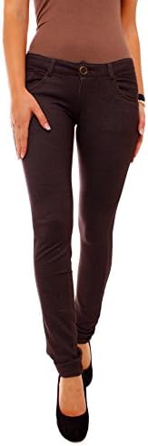 Women's Cotton Jegging in several colours Lowrise Stretchjeans deep seated hüftige Easy Young Fashion Tube -  Brown - 6