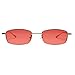 Produktbild Baoblaze Unisex Mode Bunte Metall Rechteck Sonnenbrille Brillen Gläser Katzenaugen Sonnenbrillen - rot