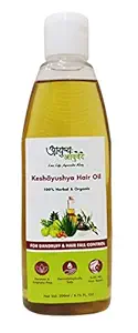 KeshAyushya Ayurvedic Hair Oil | Controls Hairfall & Dandruff | Promotes Hair Growth | 100% Herbal: Ultra Blend of 21 Herbs | For Men & Women | Sulphates, Paraben & Mineral Oil Free | 200ml