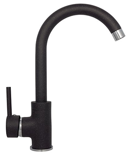 Küchen Armatur Küchenarmatur Wasserhahn Spültischarmatur Mischbatterie Küchen Armatur Einhebelmischer Einhandmischer Wasserhahn 360° schwenkbar Hochdruck in Schwarz Granit C - 7