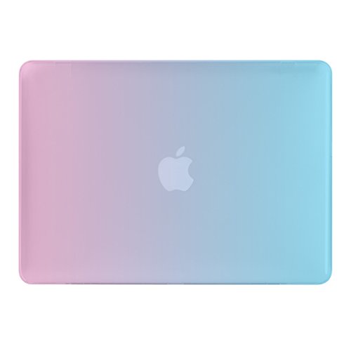 kwmobile Crystal Hülle für Apple MacBook Air 13″ (ab Mitte 2011) Hard Case – dünne durchsichtige transparente Schutzhülle Cover Tasche Zwei Farben Design Pink Blau Transparent - 2