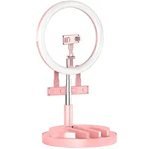 EXCEART 1Pc Live Broadcast Bracket Phone Supporting Rack with Ring Light (Pink)