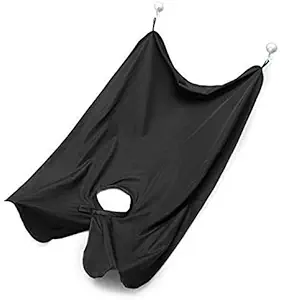 Majik Salon Beard Apron For Shaving Waterproof Cape Beard Trimming Bib Hair Catcher Grooming Cloth (Black, Medium) Pack Of 1