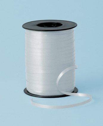 Cinta para lazos de globos Fiesta de Navidad plata satinado 500 m