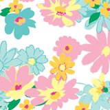 Suttons wrap Printed Patterned Tissue Wrapping Paper luxury 5 sheets - Vibrant floral pastel flowers