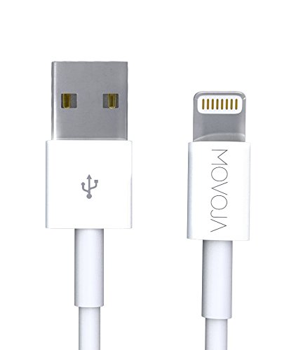 2 x 2 Meter Lightning Kabel MOVOJA® | Lightning zu USB Kabel (2 Stück) | Apple Ladekabel [Lebenslange Garantie] für iPhone 7 / 6s / 6 / iPhone 6 Plus / 6s Plus / 7 Plus, iPhone 5 / 5s / SE, iPad Air 2 / Mini 3 / iPod 5 / Nano 7 – MOVOJA® - 2
