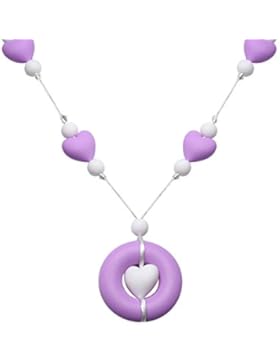 Gnzoe Schmuck Beißringe Baby Kette Lebensmittelechtes Silikon Zahnen Anhänger Halskette Liebe Lila Kleinkinder...
