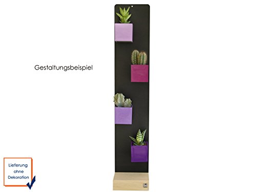 KalaMitica Magnettafel Metall in Anthrazit mit Holzfuß, beschreibbar 14 x 74 cm-für Magnetische Töpfe als Deko oder Wandaufbewahrung, 25014-102-000 - 3
