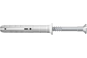 FISCHER BEFESTIGUNGSSYSTEME fischer Nageldübel 6 x 80/50 S, hochwertige Nylondübel mit verzinkter Senkkopfschraube (50 Stk.), Dübel für optimalen Halt bei Befestigungen in Beton, Mauerziegel und Naturstein