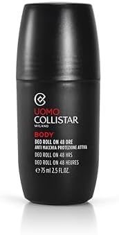Collistar Linea Uomo, Deodorante Uomo Deo Roll On 48 ore, Antimacchia, Protezione Attiva a Lunga Durata, Senza Alcol, Freschezza Intensa, 75 ml