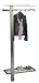Produktbild HomeTrends4You 819488 Garderobe / Wandgarderobe mit Hut- und Schuhablage Vito, Metall Edelstahloptik, Hutablage Sicherheitsglas klar, 80x190x43cm,