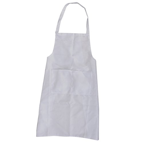 Schürze Kochschürze Latzschürze Arbeitskleidung 73cm x 62cm – Weiß - 5