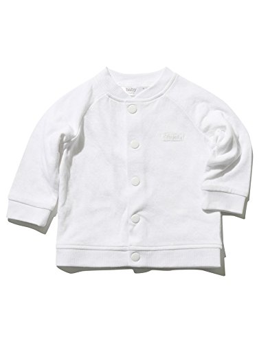 M&Co Baby Newborn Unisex Stretch Cotton Long Sleeve White Button Through Baseball Jacket White 0/3 Mnths