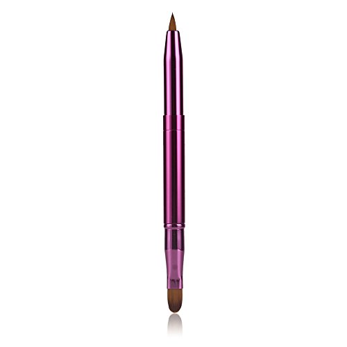 Neverland 1pcs Portable Lip Brush Travel Double-headed Retractable Lipstick Brush Women Makeup Tools Purple