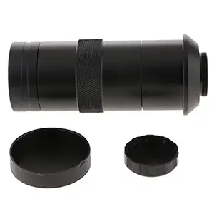 Video Microscope Lens, CCD Industry Camera 8X-100X Zoom Lens C Mount Adjustable Eyepiece Magnifier Industrial Lenses for LAB