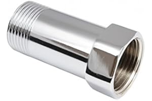 BIGMUMU Chrome Water Tap Extension 3/4" Length 60mm BSP Thread Union Coupler Connector Adaptor Socket Brass Faucet Extension