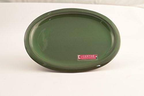 Saucer Oval Stoneware Ceramic Art.S6000- cm.33 x 25 x 2h.- Swamp Green Enamel – certre