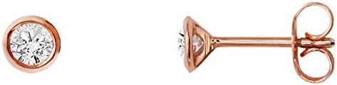 Brilliant Star Women Stud Earrings Diamond 585 pink gold 0.05 ct H/SI, D622/R