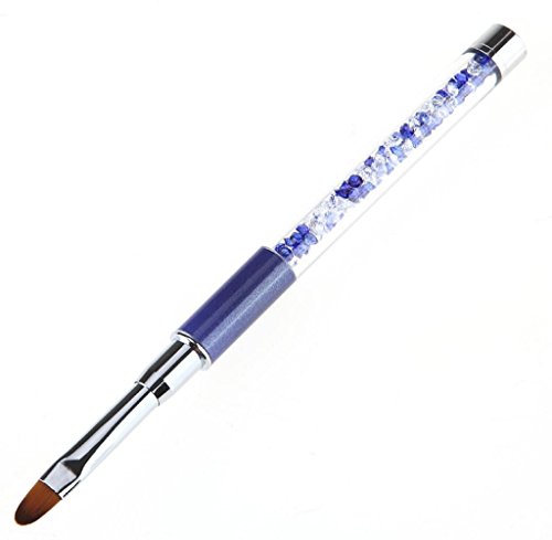 Tongshi Pluma de Gel UV uñas tallando lápiz cepillos mango acrílico salón herramienta (azul marino)